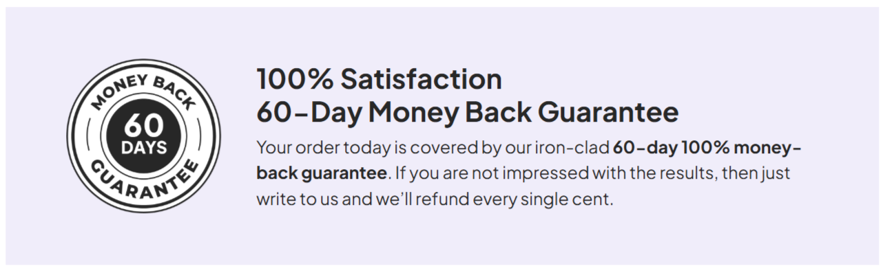 Flush Factor Plus Money Back Guarantee